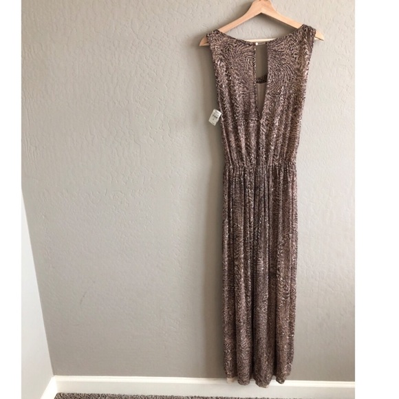 Alice and Olivia Cowl Neck Beaded Maxi Gown Dress - Picture 3 of 8
